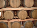 Wine barrel storage at Elenov Winery
