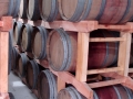 Wine barrel storage at Elenov Winery