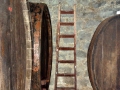 Wine barrel storage at Elenov Winery