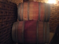 Wine barrel storage at Elenov Winery