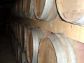 Wine barrel storage at Elenov Winery