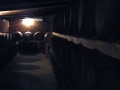 Wine barrel storage at Elenov Winery