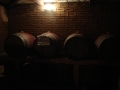 Wine barrel storage at Elenov Winery