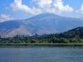 Lake Prespa and the shoreline near Dolni Dupeni