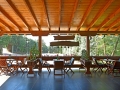 Outdoor seating at the Hunter's Lodge Restaurant at Kamnik Outdoor seating at the Hunter's Lodge Restaurant at Kamnik