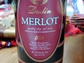 Bottle of Merlot at wine tasting room in Dudin Winery