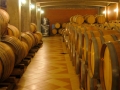 Wine barrel storage at Popov Winery