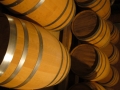 Wine barrel storage at Popov Winery