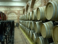 Wine aging in oak barrels at the Tikves Winery