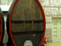 Wine aging in oak barrels at the Tikves Winery