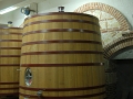 Wine aging in oak barrels at the Tikves Winery