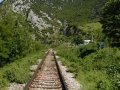 railroad tracks leading through Demir Kapija canyon
