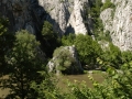 Vardar river cutting through the rock cliffs in Demir Kapija canyon
