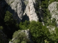 Vardar river cutting through the rock cliffs in Demir Kapija canyon