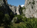 Vardar river cutting through the rock cliffs in Demir Kapija canyon