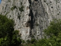 Vardar river cutting through the rock cliffs in Demir Kapija canyon