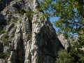 Vardar river cutting through the rock cliffs in Demir Kapija canyon