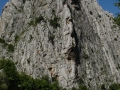 Vardar river cutting through the rock cliffs in Demir Kapija canyon