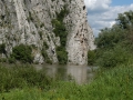 Vardar river cutting through the rock cliffs in Demir Kapija canyon