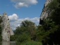 Vardar river cutting through the rock cliffs in Demir Kapija canyon