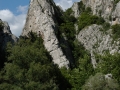 Vardar river cutting through the rock cliffs in Demir Kapija canyon