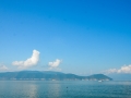 View of Lake Prespa on the way to the island of Golem Grad by boat