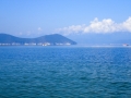 View of Lake Prespa on the way to the island of Golem Grad by boat
