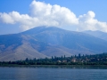 View of Lake Prespa on the way to the island of Golem Grad by boat