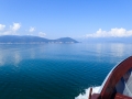 View of Lake Prespa on the way to the island of Golem Grad by boat