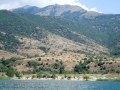 Lake Prespa and the shoreline near Dolni Dupeni