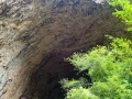 An exterior shot of the Peshna Cave