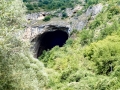 An exterior shot of the Peshna Cave